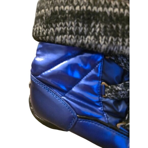 Sporto Waterproof Womens 8W Blue Quilted Winter Boots With Knit Cuffs & Sturdy S - Picture 9 of 16